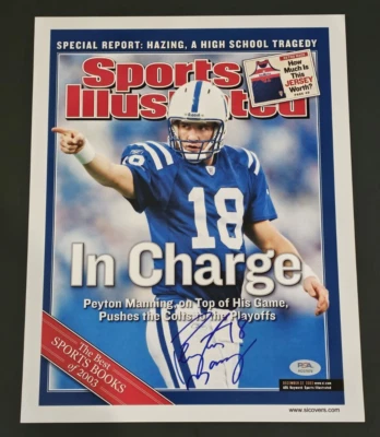PEYTON MANNING Signed 11x14 Photo-HALL OF FAME-INDIANAPOLIS COLTS-PSA - Image 1 of 3