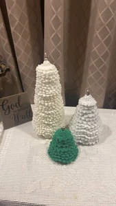Handmade Crochet Christmas Trees, Set of 3 - Picture 1 of 12
