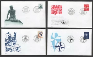 Denmark S59 4 FDC 1989 4v Sport Soccer NATO Military Sculpture Art - Picture 1 of 1
