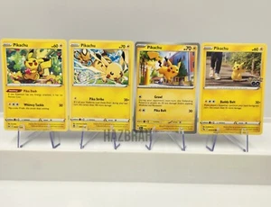(4) Pikachu Cards Lost Origin, Silver Tempest, Paldea Evolved, Pokemon GO TCG NM - Picture 1 of 8