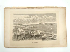 Antike Illustration Kunst Alt San Francisco, Kupferstich, 19. Jahrhundert - Bild 1 von 4