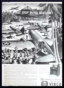 1944 Segunda Guerra Mundial USAF bomba nazis en el norte de Francia Vinco inc. de colección anuncio impreso artístico - Imagen 1 de 1