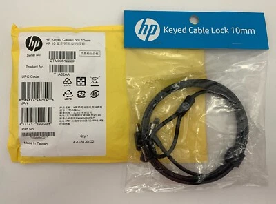 HP Keyed Laptop Security Cable Lock 10mm T1A62AA  Brand New UK seller - Image 1 of 4