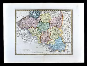1839 Bell Map - Belgium Brussels Luxemburg Flanders Antwerp Ghent Liege Limburg - Picture 1 of 4