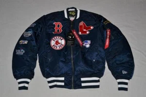 AUTHENTIC ALPHA INDUSTRIES NEW ERA MLB BOSTON RED SOX  MA-1 BOMBER AJCKET NEW - Picture 1 of 6