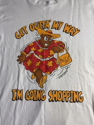 Camiseta De Colección Años 80 Pantalla I’m Going Shopping Oso Nostalgia Grande Centro Comercial Punk Años 90 Foto 1 de 4