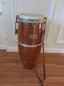 Vintage 1960/1970's 22" Tall Conga Drum Solid Wood Construction (e7) - Picture 1 of 18