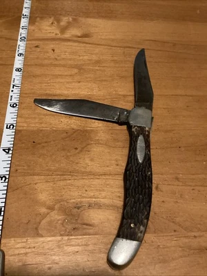 Navaja de Bolsillo Cazador Plegable Western USA 062 1961-77 2 Hojas De Colección Foto 1 de 4