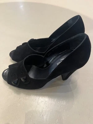 Escarpins bouts ouverts noir Sergio Rossi 38,5 - Photo 1/4