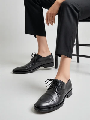 HUGO BOSS Hombre US 9 Eu 42 Cuero Negro Derby Vestido Cordones Zapatos Hecho En - Imagen 1 de 4