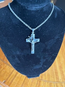 antikes Feinsilber Kruzifix mit schöner alter Silber-Kette - Bild 1 von 3