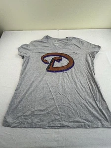 Wmns Large MLB Arizona Diamond Backs Dbacks V Neck Graphic Print Tee Shirt 2XL - Picture 1 of 4