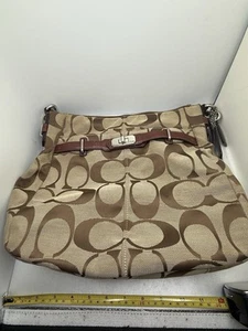 Coach Shoulder Bag Brown Signature C Bling Logo C1168-17834 - Picture 1 of 6
