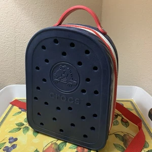 Crocs Mini Rucksack Navy Blau Rot Gummi Reißverschluss Kinder Unisex Vorschultasche - SAUBER - Bild 1 von 10