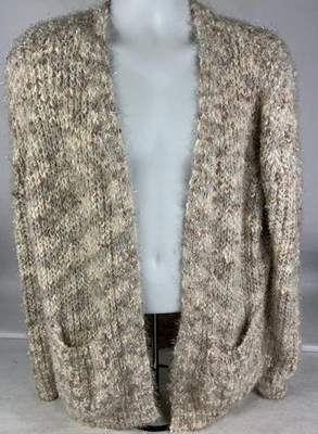 Maurices Cardigan Sweater 1X Eyelash Fuzzy Knit Open Cardigan Tinsel Cozy Warm - Image 1 of 4