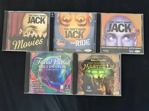 Lot Of 5 PC PC Games You Don't Know Jack Movie The Ride Trivial Pursuit - Picture 1 of 5