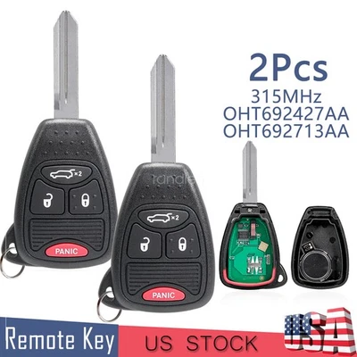 Mando a distancia 2 de repuesto para Chrysler PT Cruiser 4B 2006 2007 2008 2009 2010 Foto 1 de 4