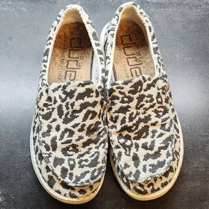 Hey Dude Women's Misty Woven Cheetah Grey | Womens Slip On Shoes | Size 8 - Picture 1 of 7