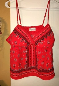New!No Boundaries Red Bandana has cups Sleeveless Top XL - Picture 1 of 4