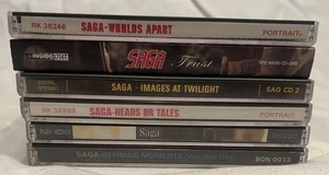 Saga CD Lot of 6 - Worlds Apart/Trust/Images at Twilight/Heads or Tales/Face - Foto 1 di 3