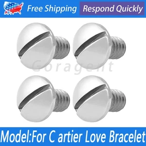 4 Pcs Silver Bracelet Screws For Cartier Love Fit Bracelets Size 16-19 Repair - Picture 1 of 6
