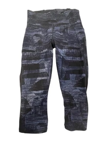 Leggings Lululemon Athletica para mujer 6 negros azules tiro alto capri estribo malla - Imagen 1 de 6