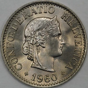 1960 B Switzerland 10 Rappen, Uncirculated (#4) - Picture 1 of 2