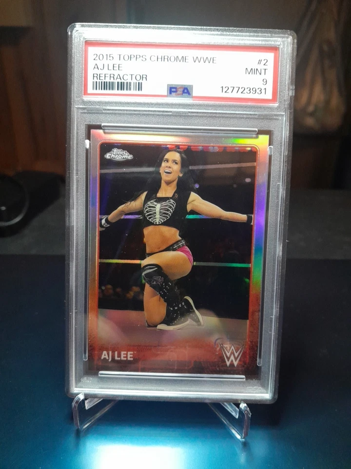 2015 Topps Chrome WWE Refractor AJ Lee #2 PSA 9 - Image 1 of 1