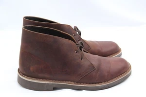 Clarks Bushacre Chukka Boots Mens Size 10M Brown Leather 2-eye Casual Desert - Picture 1 of 6