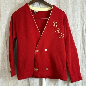 VTG 60s Women Letterman Sweater Double knit Pickwick MAD University Preppy ILGWU - Picture 1 of 10