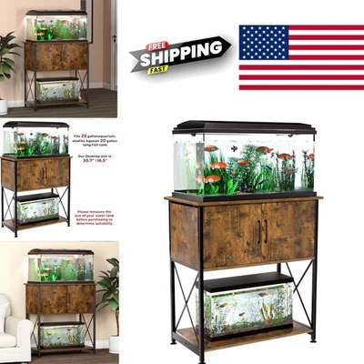 Elegante soporte para pecera con marco de metal para acuarios de 20 a 29 galones con gabinete Foto 1 de 4