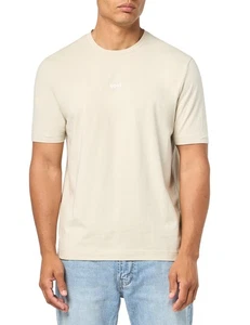 BOSS Men's Small Chest Logo Regular Fit Cotton T-Shirt Large Stone Beige - Picture 1 of 3