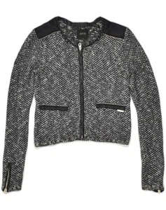 Giacca blazer GUESS donna Los Angeles crop UK 4 XS nero poliestere AQ08 - Foto 1 di 4