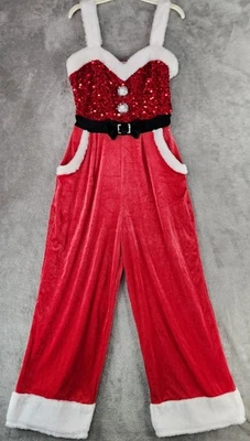 Mono No Boundaries Navidad Papá Noel Mujer Mediano Rojo Lentejuelas Disfraz Terciopelo Foto 1 de 4