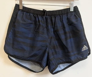 Adidas - Women's - Black & Blue Patterned Shorts - UK Size 10 - Picture 1 of 3