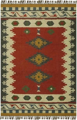 Teppich Kelim Wolle Jute Läufer Bohemian Flachgewebe Carpet Vintage Orienttep... - Bild 1 von 4