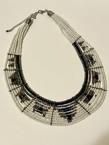 Collana dichiarazione moda multifilo stile boho/tribale/egiziano 18-22" - Foto 1 di 4