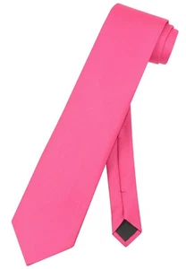 Vesuvio Napoli Krawatte einfarbig HOT PINK FUCHSIA Farbe Herren Krawatte - Bild 1 von 2