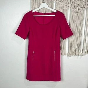 Mujer Ann Taylor Magenta Mini Dress Size 4P Funda Pequeña Rosa Cremallera Cambio - Imagen 1 de 3