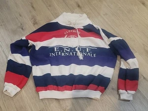 Vintage 90s ENUF Internationale Multi Color Stripe Sweatshirt Oversized L READ!! - Picture 1 of 7