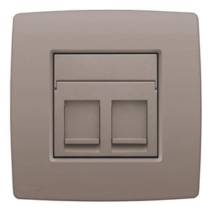 Niko 104-65200 centraalplaat 1x RJ11/RJ45 vlak met ondoorzichtig tekstveld grijs - Bild 1 von 1