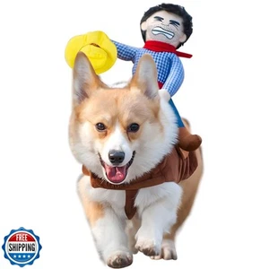 DELIFUR Dog Halloween Costume Funny Dog Cowboy Riding Costume Pet Costume Cat - Picture 1 of 5