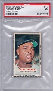 1965 Bazooka # 18 Bob Chance Hand Cut PSA 7