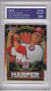 BRYCE HARPER ROOKIE CARD 2011 Bowman Chrome Exclusives RED $$ RC GEM MINT 10! - Picture 1 of 1