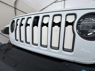 DeFORM Mk2 White Cold Weather Grille Covers for Jeep Wrangler 4xe 2021-2023 - Image 1 of 4
