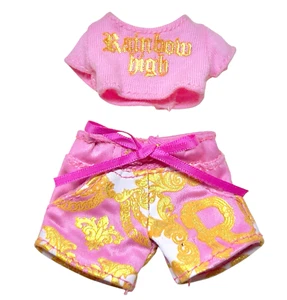 Arco Iris Alto Brianna Dulce Pijama Fiesta Muñeca Conjunto Oro Rosa Top Pantalones Cortos Camisa - Imagen 1 de 4