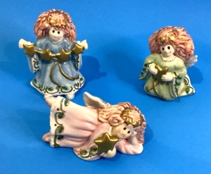 Fitz and Floyd Christmas Tumbling Angels 2003 Set of 3 Figurines Porcelain - Picture 1 of 9