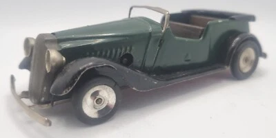 VINTAGE PRE WAR MINIC TRIANG CLOCKWORK 17M VAUXHALL TOURER GREEN DIECAST MODEL A - Image 1 of 4