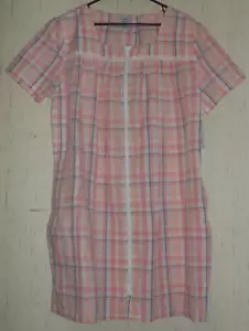 NWT WOMENS $44 Croft & Barrow PINK PLAID SEERSUCKER DUSTER / ROBE SIZE XXL PET - Picture 1 of 3
