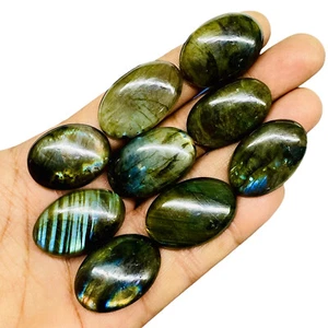 9 Stck. Natürlicher Labradorit 27-31 mm Riesig Lose Cabochon Edelsteine Lot 305,80 Kt - Bild 1 von 9